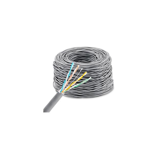Кабель сетевой KINGPRICE KP-utp-c5e-0.4mm-cca-305m UTP, кат.5E, 305м, 4 пары, 26AWG, 0.4мм, 0.40мм, алюминий омедненный, одножильный, серый фото 1