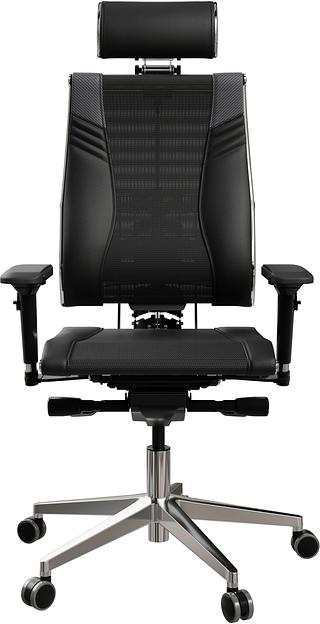 Кресло руководителя Метта Yoga 4DT B2-15D - YM93+Infinity+carbon черный сетка/кожа с подголов. крестов. алюминий хром (комплект 1шт) фото 3