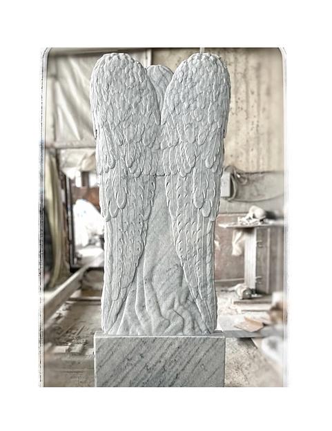 Памятник двухсторонний Тассервис «Ангел» из мрамора 2×0,7×0,1 м фото 2