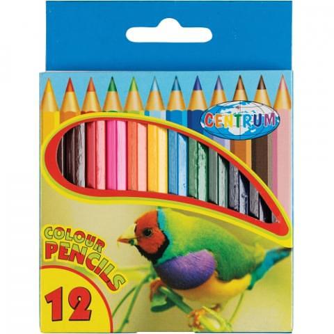 Карандаши цветные наточенные, длина 88 мм, 12 цв., картон. упаковка, Centrum ZOO фото 1