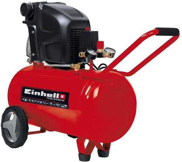 Компрессор поршневой Einhell TE-AC 270/50/10 масляный 270л/мин 50л 1800Вт красный/черный фото 1