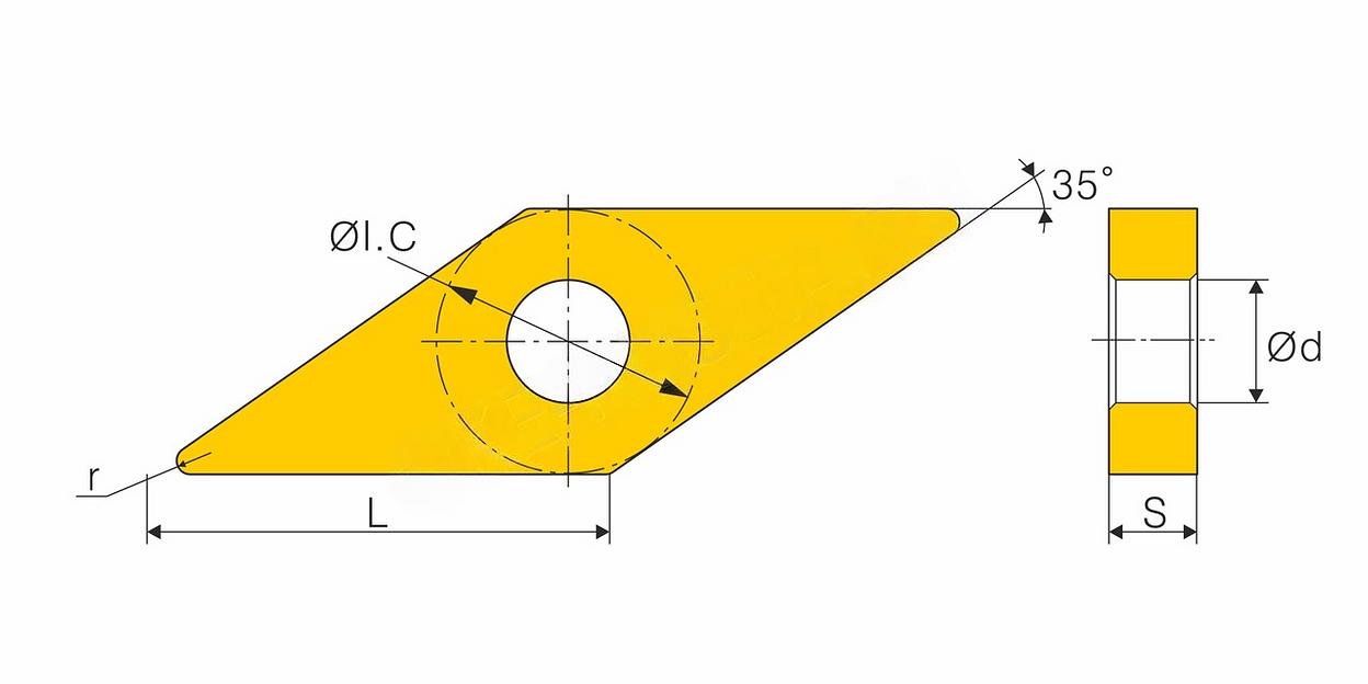 Пластина токарная VNMG 160404-OPM OC2115 Oke, опт фото 2