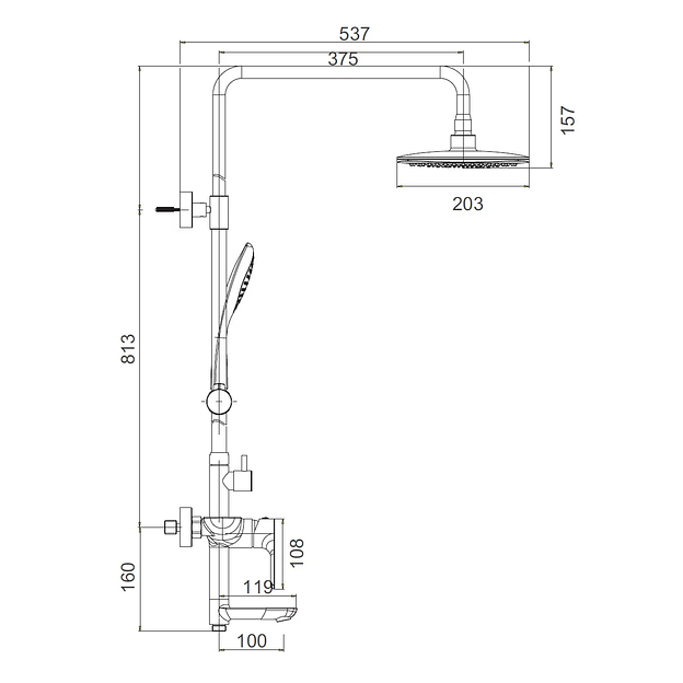 Смеситель с тропическим душем, душевая система K19015 Gerhans, опт фото 2