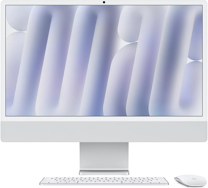 Моноблок Apple iMac A3137 24" 4.5K M4 10 core (4) 16Gb SSD512Gb 10 core GPU macOS WiFi BT 143W клавиатура мышь Cam серебристый 4480x2520 фото 1