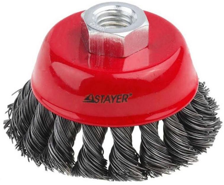 STAYER "PROFESSIONAL". Щетка чашечная для УШМ, жгутированная стальная проволока 0,5мм, 65ммхМ14 [35128-065_z01] фото 1