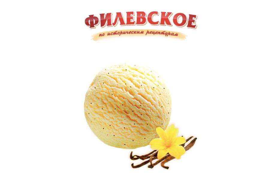 Мороженое «Филевское» пломбир ваниль бурбон, лоток 2200 гр, опт фото 1