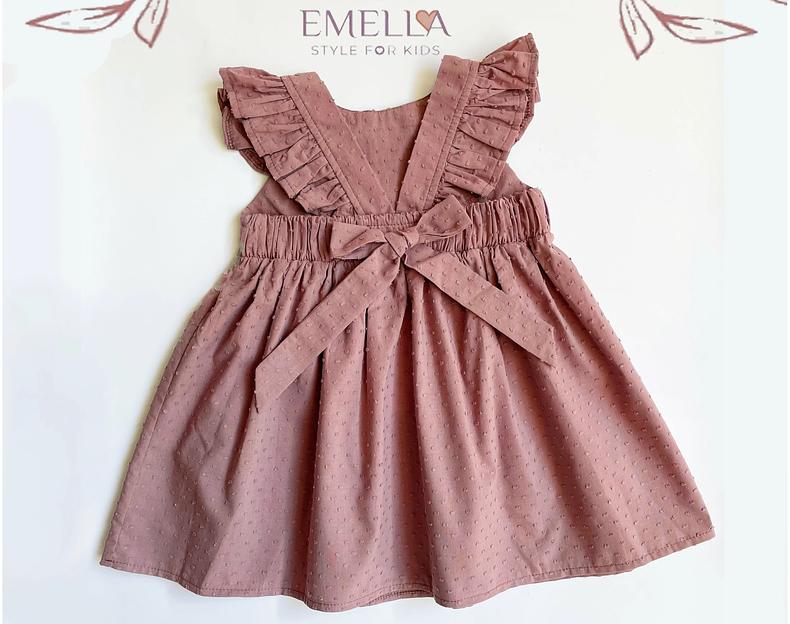 Платье для девочки с бантом цвет кофейный ОПТ фото 2