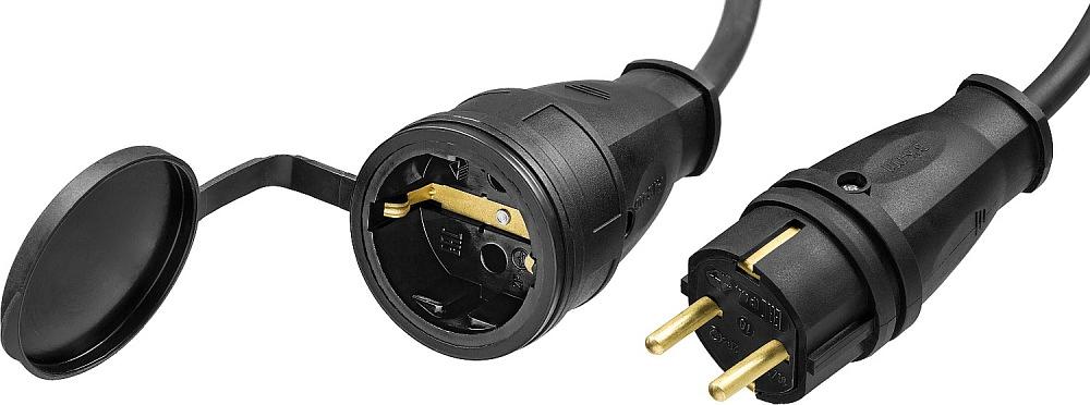 Удлинитель силовой Зубр 55017-10 3x2.5кв.мм 1розет. 10м КГ 20A без катушки черный фото 3
