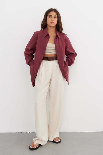 Рубашка длинная SCT_002_BGND/Бордовый фото 5