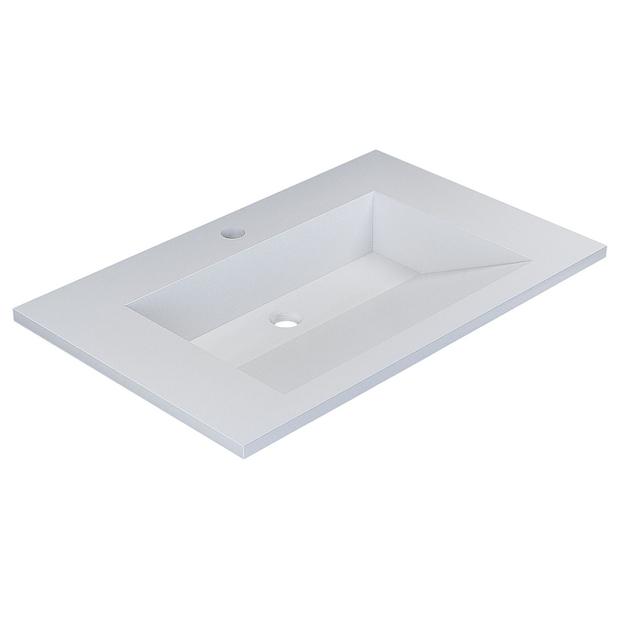 Раковина для ванной полувстраиваемая Uperwood Next 70 см, прямоугольная, белая фото 7