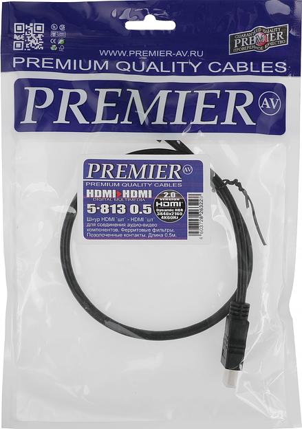 Кабель соединительный аудио-видео Premier 5-813 HDMI (m)/HDMI (m) 0.5м. феррит.кольца черный (5-813 0.5) фото 3