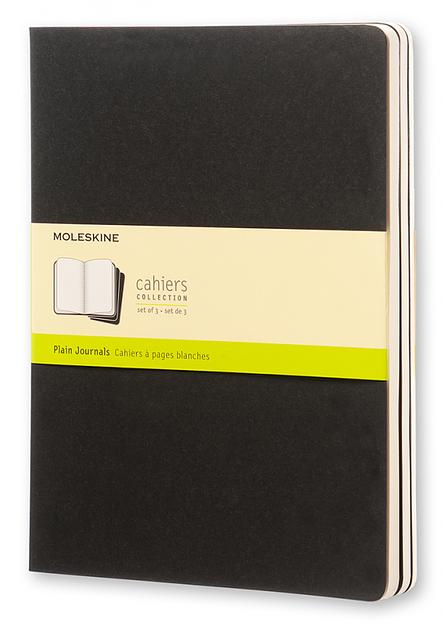 Блокнот Moleskine CAHIER JOURNAL QP323 XLarge 190х250мм обложка картон 120стр. нелинованный черный (3шт) фото 1