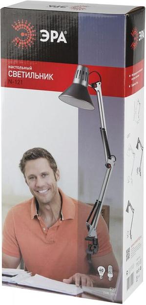 ЭРА C0041454 Настольный светильник N-121-E27-40W-BK черный {крепление на струбцине} фото 2