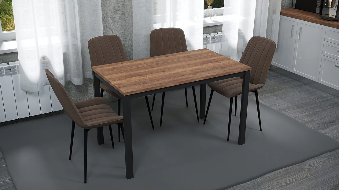 Стол Brad 120(+60)х80 см чёрный, табак фото 1