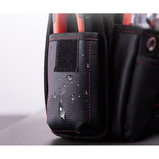 Ящики, сумки для инструментов Deli Поясная сумка монтажника Deli DL5865 250 x 250 x 110мм, 7 карманов, ткань Оксфорд 1680D, кожанные боковые карманы фото 3