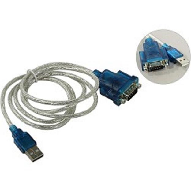 ORIENT Кабель-адаптер USS-112, USB Am to RS232 DB9M (WCH CH340, поддержка Win 8.x/10), длина 1.2м, крепеж разъема - гайки фото 1