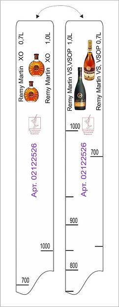 Линейка Remy martin VS/VSOP (0,7л./1л.) L=28 см. В=2 см. /1/ фото 1