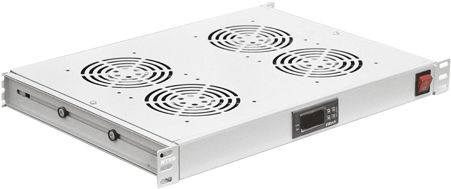 Модуль вентиляторный NTSS (NTSS-FAN4/19T) 4 вент. с термостатом с контроллером серый (упак.:1шт) фото 2