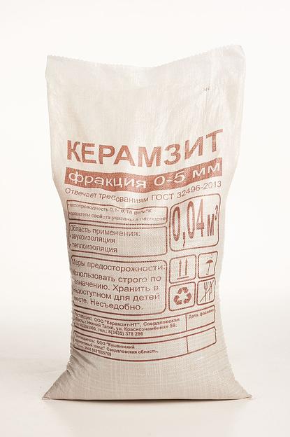 Керамзит в мешках 0.04 м³ фракция 0-5 опт фото 1
