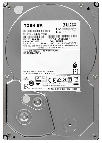 Жесткий диск Toshiba Surveillance HDD 3.5" SATA 4Tb, 5400rpm, 128MB buffer, 512e, SMR, DT02ABA400V, 1 year фото 1