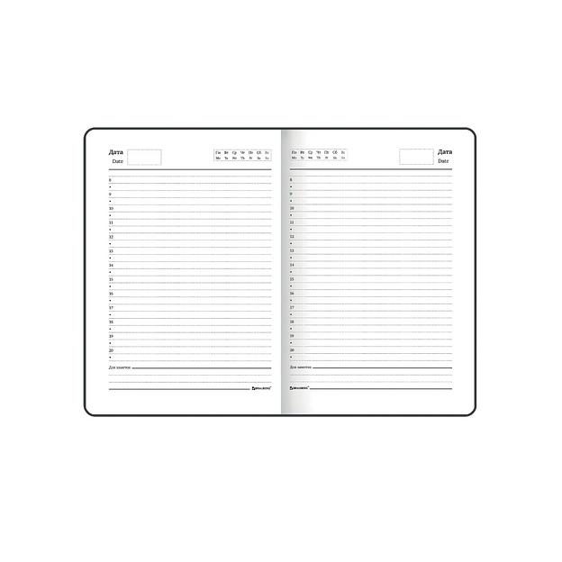 Ежедневник недатированный с резинкой А5 (145×203 мм), Brauberg, твёрдый, 128 л, «Офис», опт фото 2