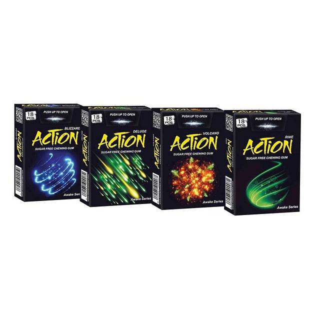 Жевательная резинка без сахара Action, драже 25 г ОПТ фото 1