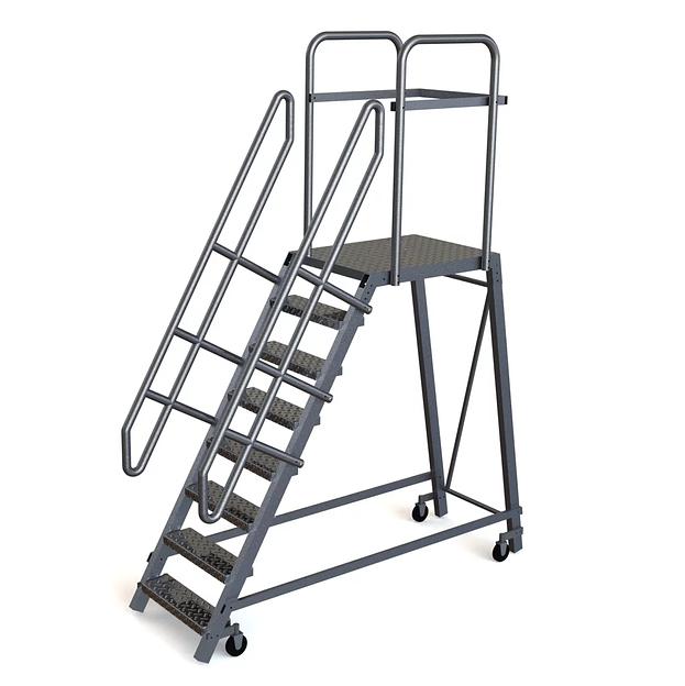 Лестницы-платформы с поручнями передвижные алюминиевые ЛМА-1200-150 опт фото 2