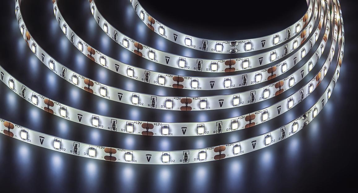 Лента светодиодная LEDх60/м 5м 4.8w/m 12в IP65 дневной фото 1