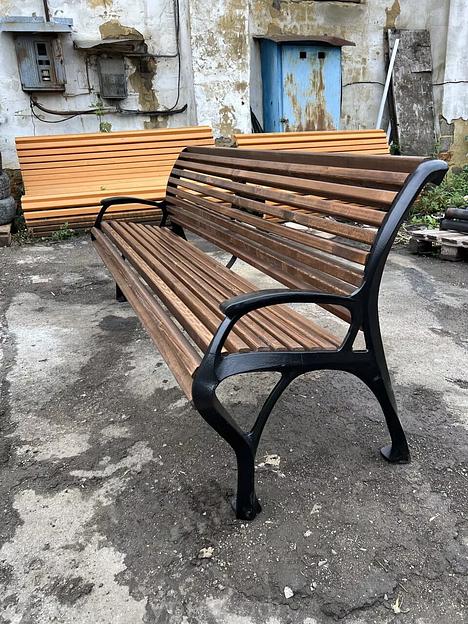 Чугунная скамейка «Голландия с подлокотниками» ОПТ фото 3