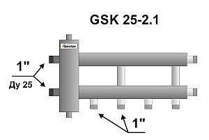 Распределительный коллектор с гидрострелкой ECO 60 кВт 2+1 контур фото 2