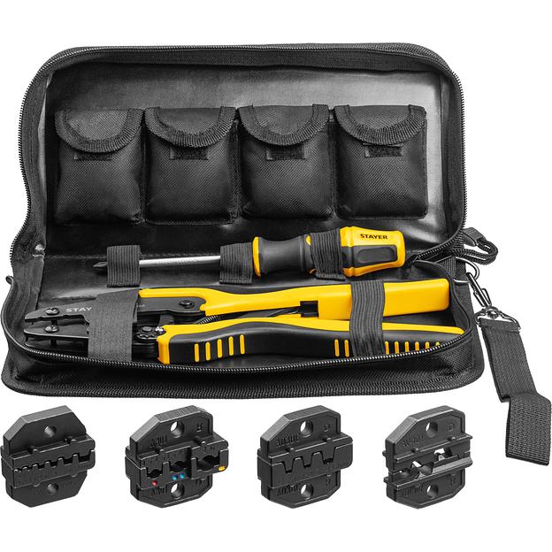 STAYER SP-4M, 4 матрицы в сумке-чехле, пресс-клещи для кабельных наконечников, Professional (45445) фото 7