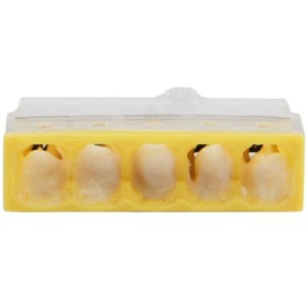 Rexant 07-3219 Экспресс-клемма с пастой СМК 2273-245, 5-проводная 0.5-2.5 мм?, прозрачная (100 шт./уп.) фото 1