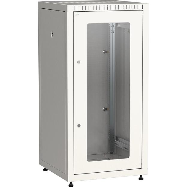 ITK Шкаф LINEA E 24U 600х600мм двери 2шт стек. и метал. сер. ITK Linea E 24U (LE35-24U66-GM) фото 1