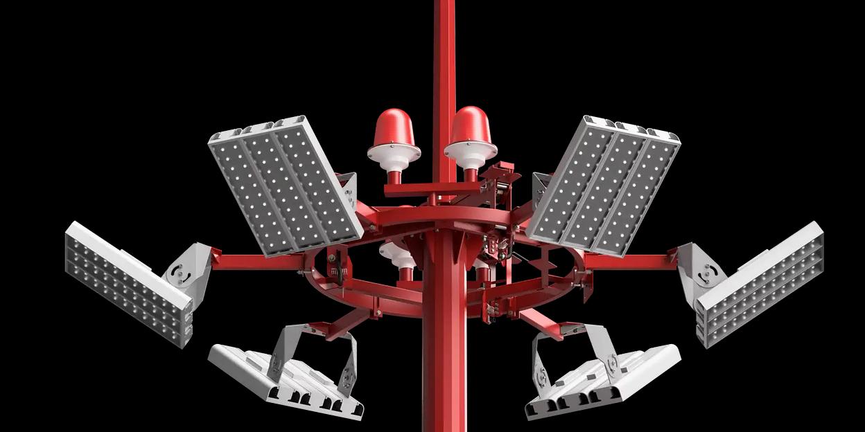 Высокомачтовая опора с мобильной и стационарной короной по типу МГФ-СР-25-35 фото 3