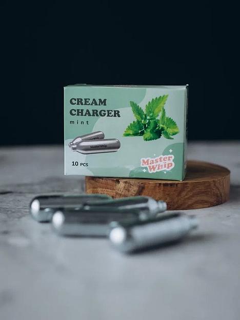 Баллончики для сифона для взбивания сливок (N2O) 10 шт/уп. вкус мята MasterWhip /1/36/ фото 1