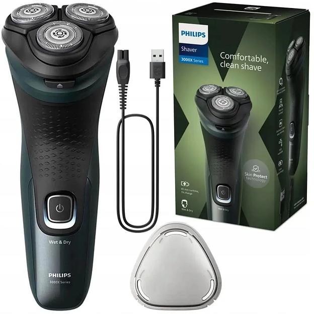 Бритва роторная Philips X3052/00 реж.эл.:3 питан.:аккум. зеленый фото 1