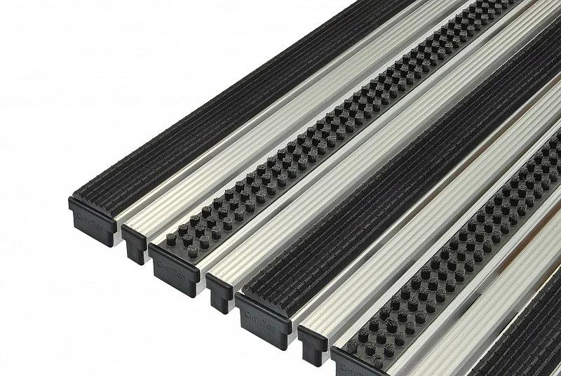 Придверная грязезащитная решётка "Брайт" Бруш + Резина + Скребок ОПТ фото 1