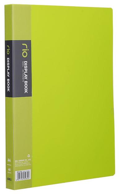 Папка с 40 прозр.вклад. Deli E5034 A4 полипропилен 0.75мм ассорти фото 1