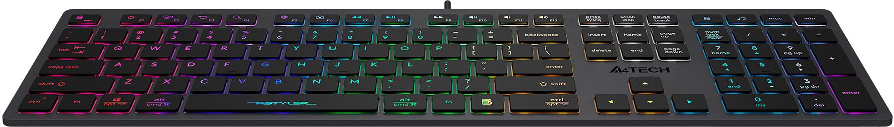 Клавиатура A4Tech Fstyler FX60H серый USB slim Multimedia LED фото 9
