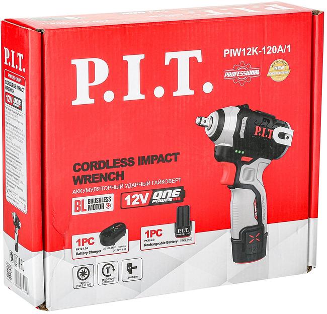 Гайковерт P.I.T. PIW12K-120A/1 аккум. патрон:квад.3/8" фото 9