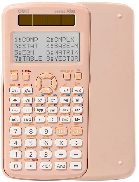 Калькулятор научный Deli ED991ES розовый 10+2-разр. фото 1