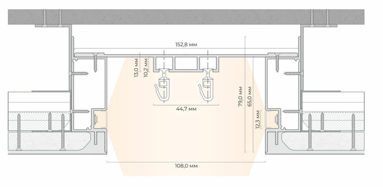 Скрытый профиль FerGipps М 02 с отступом белый ОПТ фото 2