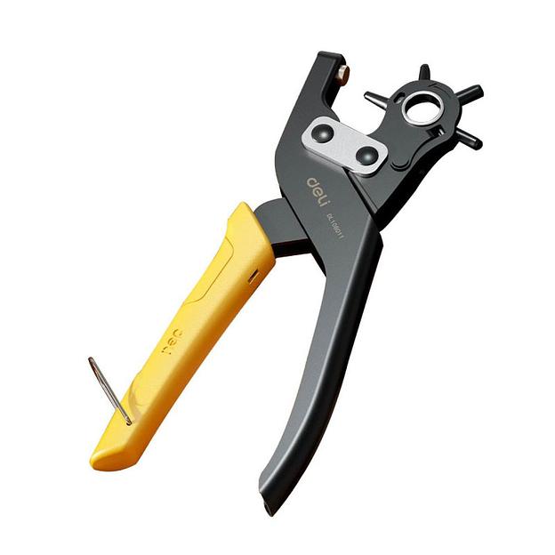 Револьверный дырокол для кожи 6-в-1 Deli DL108011 диаметр пуансона: 2, 2,5, 3, 3,5, 4, 4,5 мм, сталь Cr-V фото 1