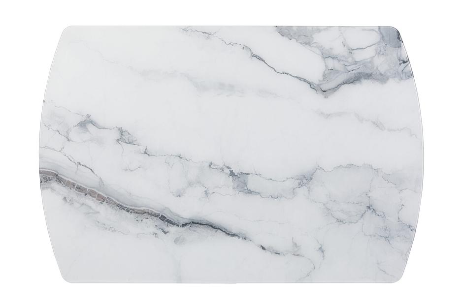 Стол Laval 120(+40)x80 см чёрный металл, белый мрамор глянец фото 5