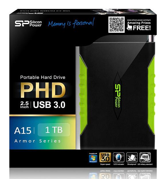 Жесткий диск Silicon Power USB 3.0 1Tb SP010TBPHDA15S3K A15 SP010TBPHDA15S3K Armor 2.5" черный фото 3