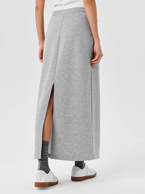 Юбка трикотажная с разрезом, серый, опт фото 2