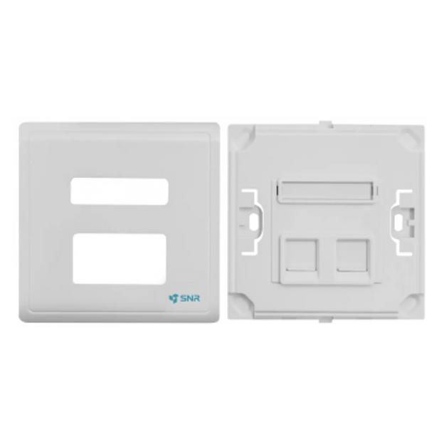 Абонентская розетка SNR, встраиваемая, под модули Keystone, 2 порта фото 4