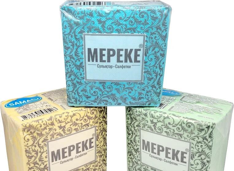 Салфетки бумажные цветные Мереке фото 1