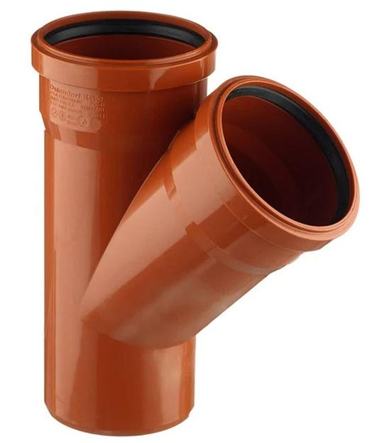 Тройник двухраструбный 45 градусов 160х110 для наружной канализации фото 2