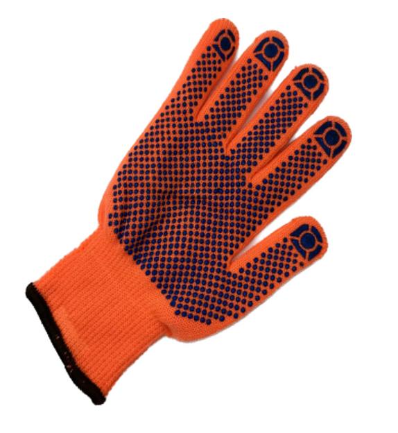 Перчатки рабочие зимние с ПВХ точка оранжевые ОПТ фото 1